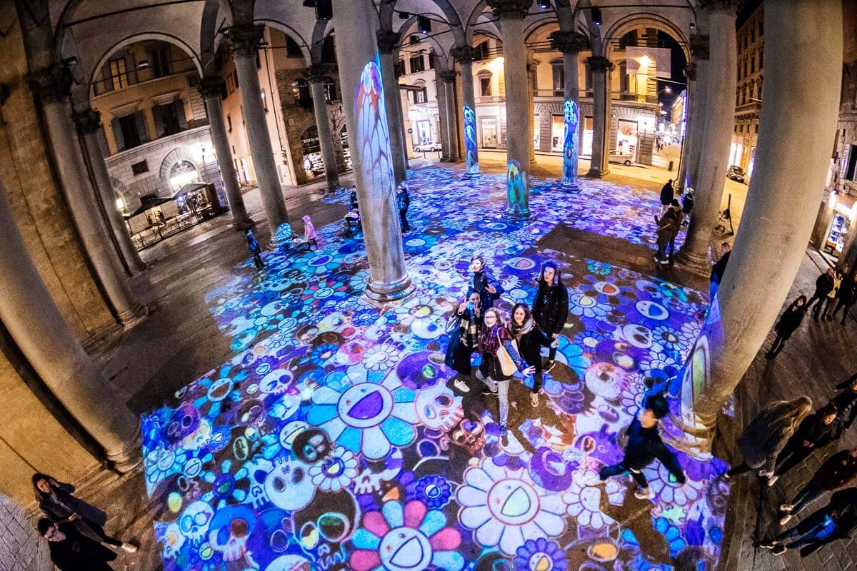 firenza light festival loggia del porcellino